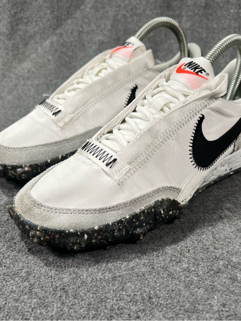 Nike Waffle Racer Crater Summit White/Black/Photon Dust/Dark Gray Size 7 Women's